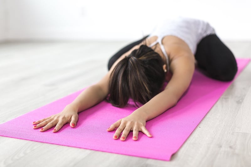 Woman practicing box breathing